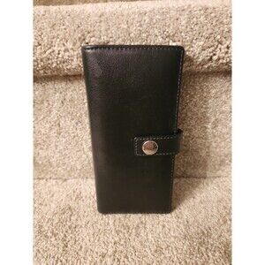 Coach Black Leather Slim Envelope Wallet